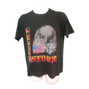 Vintage Desert Storm Eagle American Flag T Shirt 50/50